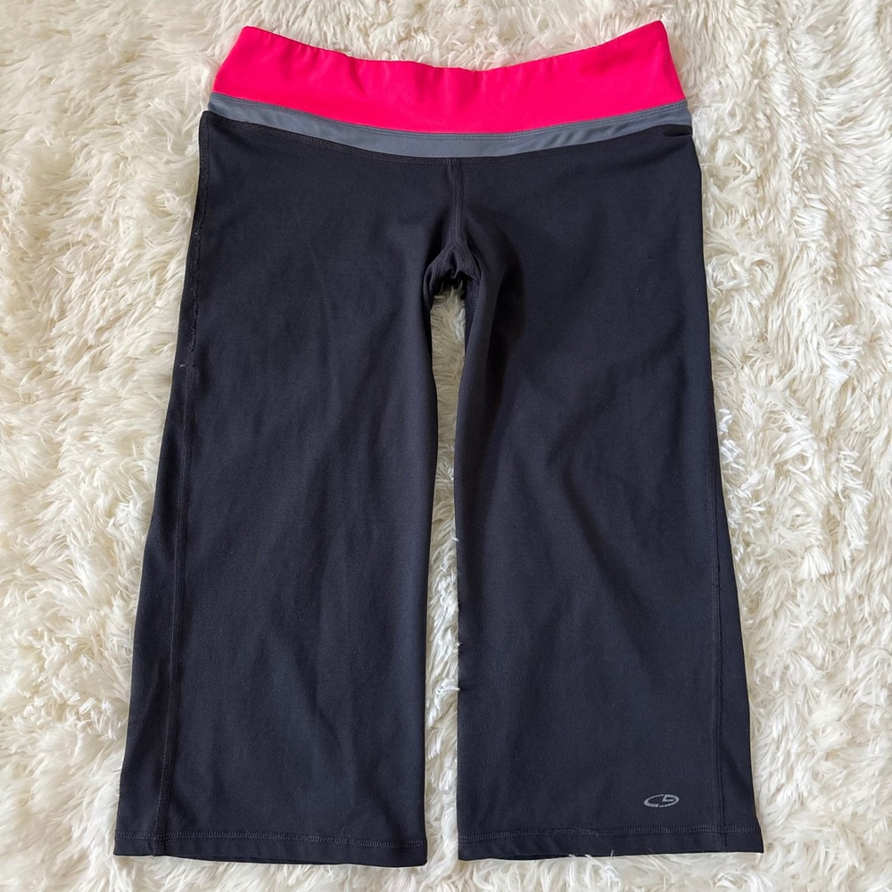 Champion C9 Womens Capri Athletic Pants Black Pink Grey Yoga Cropped Leggings S